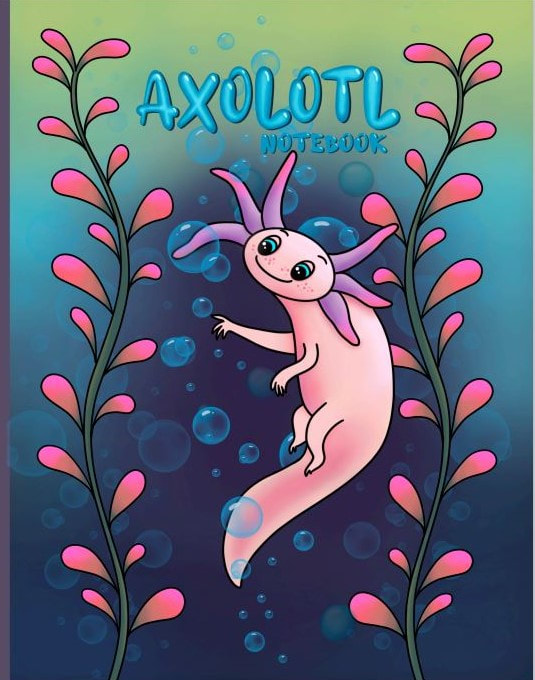 Cute Axolotl (8.5 x 11) Wide Ruled Notebook Journal
