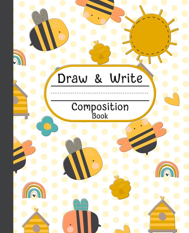 Dotted Midline with Picture Space | Cute Honey Bee | Grade K-2 104 pages