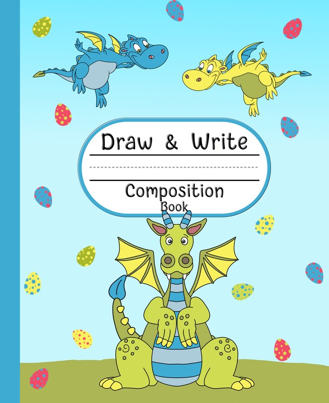 Dotted Midline with Picture Space | Cute Dragon | Grade K-2 104 pages