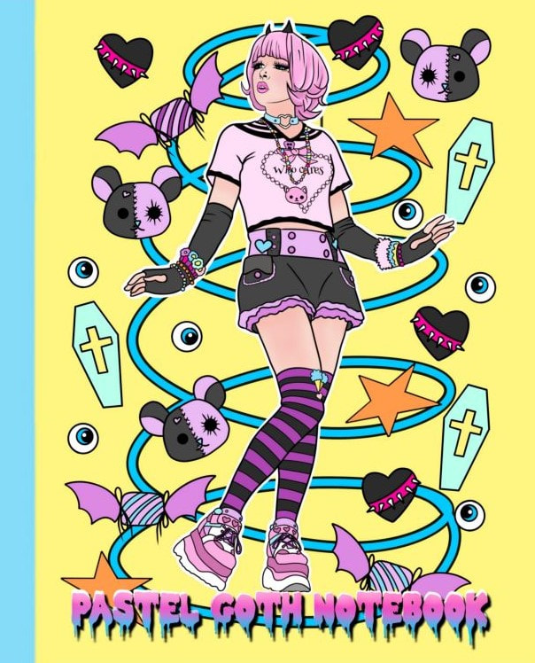Cute Yellow Goth, Wide Ruled, Composition Journal 7.5 x 9.25